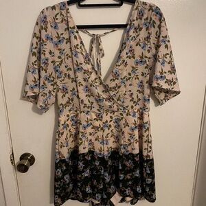 Floral crossover romper